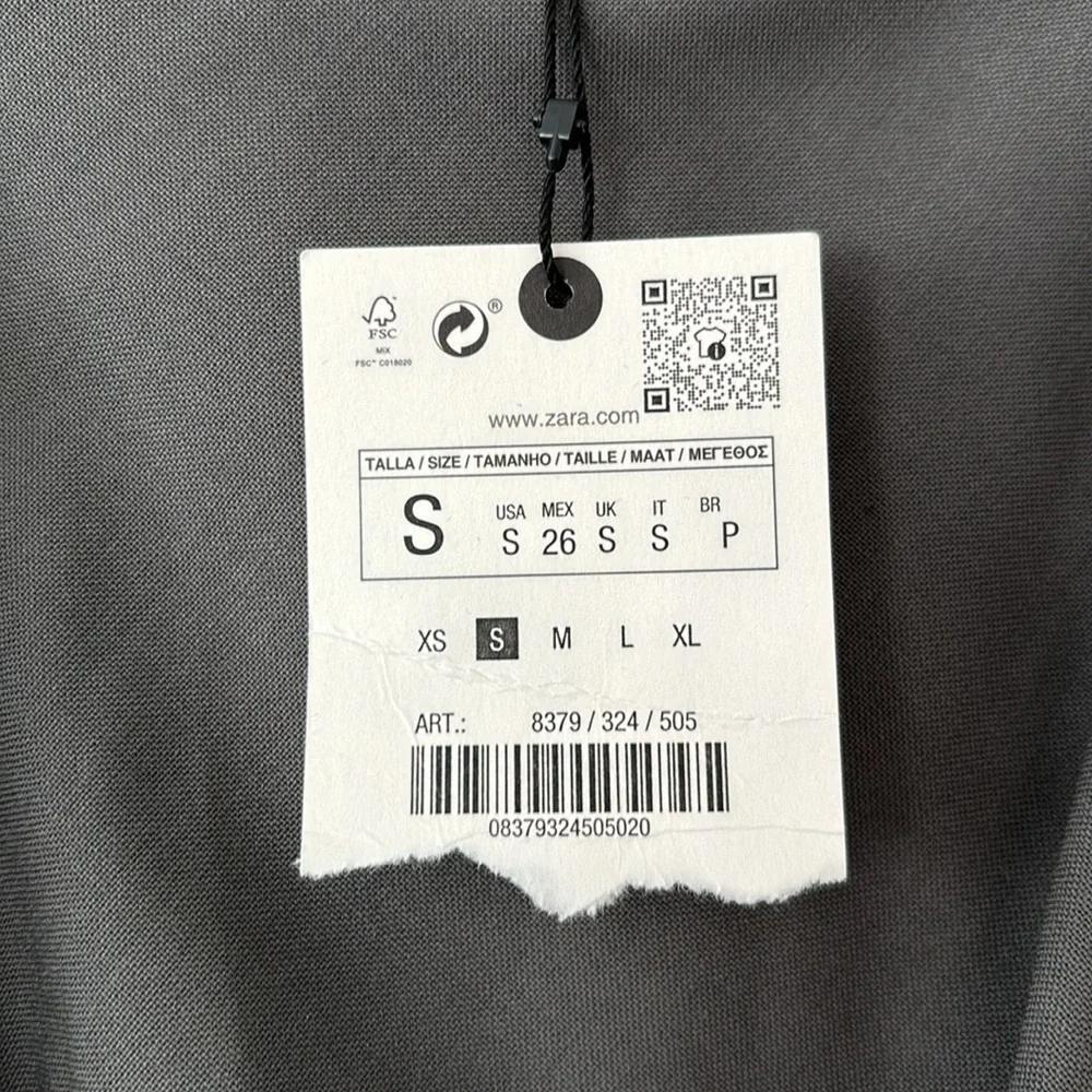 Brand new women Zara midi dress size small olive green/grayish! - Picture 4 of 5